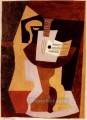 台座テーブル上のギターと楽譜 1920年 パブロ・ピカソ